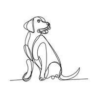 set of dogs one line art, dogs minimal line art, dogs continuous line art design style vector