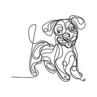 set of dogs one line art, dogs minimal line art, dogs continuous line art design style vector
