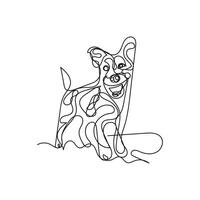 set of dogs one line art, dogs minimal line art, dogs continuous line art design style vector