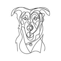 set of dogs one line art, dogs minimal line art, dogs continuous line art design style vector