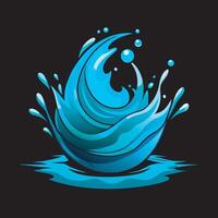 Water splash isolated on black background vector