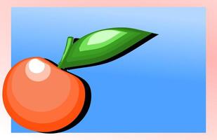 A business card for farmers involved in the cultivation of fruits and vegetables. On the side of the label there is an apple with a leaflet for inserting a pit and a phone number. illustration vector