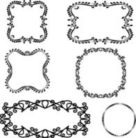 Frames and borders monograms, grass vines and leaves for banners business cards and just insert text. illustration square and oval frames of different sizes on a transparent background. The vector