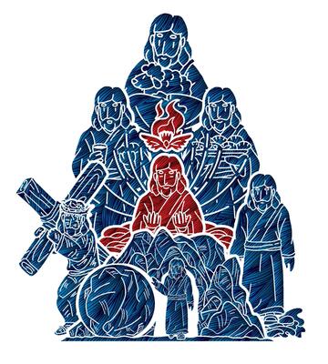Jesus Christ Cartoon Miracles of Jesus in the Bible Mix Story Graphic