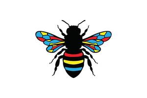 Bee Color style with white background vector