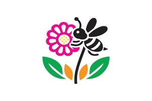 Bee Color style with white background vector