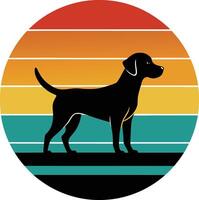 Detailed Art Illustration of a Tropical Island with Dog vector