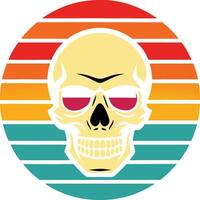 Island with Skull Art Illustration for Print and Design. vector