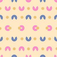 seamless pattern pie and circle modified shape pastel shades color vector