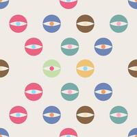 seamless pattern crescent and circle modified shape pastel shades color vector