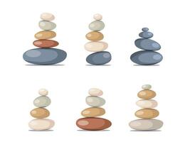 Set of balanced stones in zen composition vector