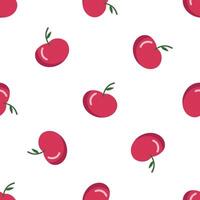 Cherry on white background. Seamless pattern. vector