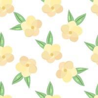 Yellow flowers on white background. Seamless pattern. vector