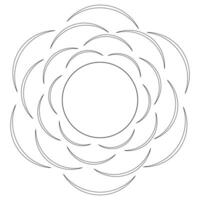 A fun and engaging coloring page featuring a sunburst design with rays in the shape of arcs. Perfect for kids and adults to color and enjoy. vector