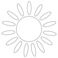 A fun coloring page with a sunburst design featuring oval rays. Perfect for kids and adults to color and enjoy. vector