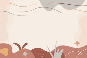 Hand drawn soft earth tones illustration element background vector