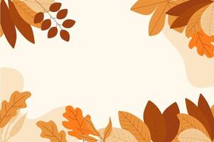 Hand Drawn Leaves Autumn Flat Design Background vector