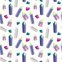 Seamless pattern with colorful fairytale crystals gems. Rainbow multicolored gem stones. background. vector