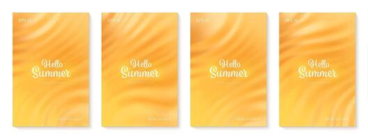 Summer gradient backgrounds set. Bright colorful warm summer colors. Gradient background in yellow and orange colors with soft transitions. Great for covers, poster, banner. illustration. vector
