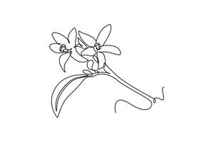 Beautiful flower concept. Single line draw design graphic illustration. vector