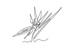 Beautiful flower concept. Single line draw design graphic illustration. vector