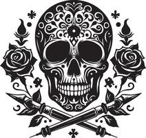 Skull Illustration, skull silhouette, For T-Shirt Design, Tshirt, Human skull illustration vector