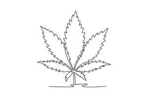Leaves concept. Single line draw design graphic illustration. vector