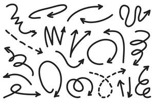 set of hand drawn arrows . doodle design elements. Illustration on white background.for business infographic, banner, web and concept design. vector