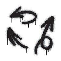 Spray Paint Graffiti arrow, sprayed icon arrow isolated on white background. Arrow symbol graffiti sprayed in black on white. vector