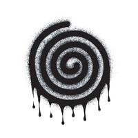 Spray painted spiral. Abstract graffiti shape.Grunge style shape. Graffiti style splash and splatter. vector