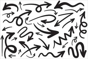 set of hand drawn arrows . doodle design elements. Illustration on white background.for business infographic, banner, web and concept design. vector