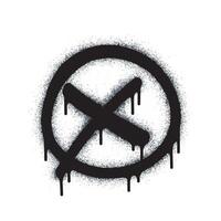 Spray Painted Graffiti x Sprayed isolated with a white background. graffiti font x with over spray in black over white. vector