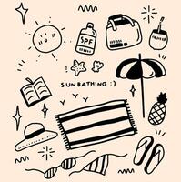 sunbathing element design for templates. vector