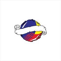 a flag with a ribbon around it vector