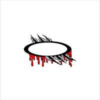 a logo with blood dripping from the edge of the circle vector