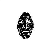 a black and white drawing of a man's face vector