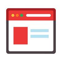 Browser interface flat illustration on white background. vector