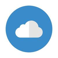 Circle in cloud computing icon flat illustration on white background vector