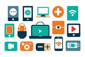 Electronic devices cross platform multimedia responsive design and technology concept set illustration on white background vector