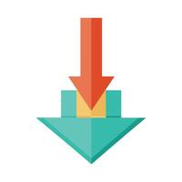Down arrow backup flat illustration on white background vector