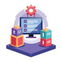 Developer center sdk flat illustration on white background. vector