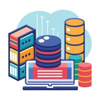 Data development resource flat illustration on white background vector
