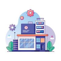 Developer center public api flat illustration on white background vector