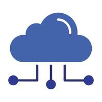 Server line with cloud icon flat illustration on white background vector