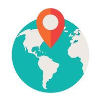 Map with location flat icon illustration on white background vector