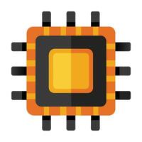 Processor flat illustration on white background. vector