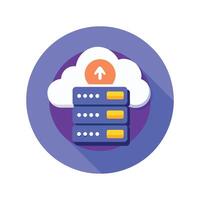 Data center backup mode flat illustration on white background. vector