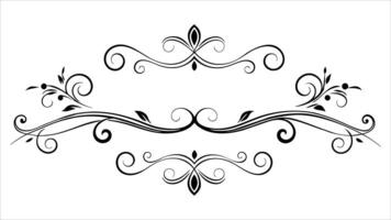 Decorative swirls dividers. Flourish line border ornament filigree decor element. Vintage frame header text separator. Calligraphic Victorian art set vector