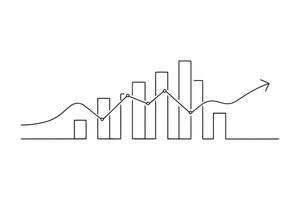site stats concept Continuous line art illustration on white background vector