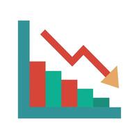 Loss with graph flat icon illustration on white background vector